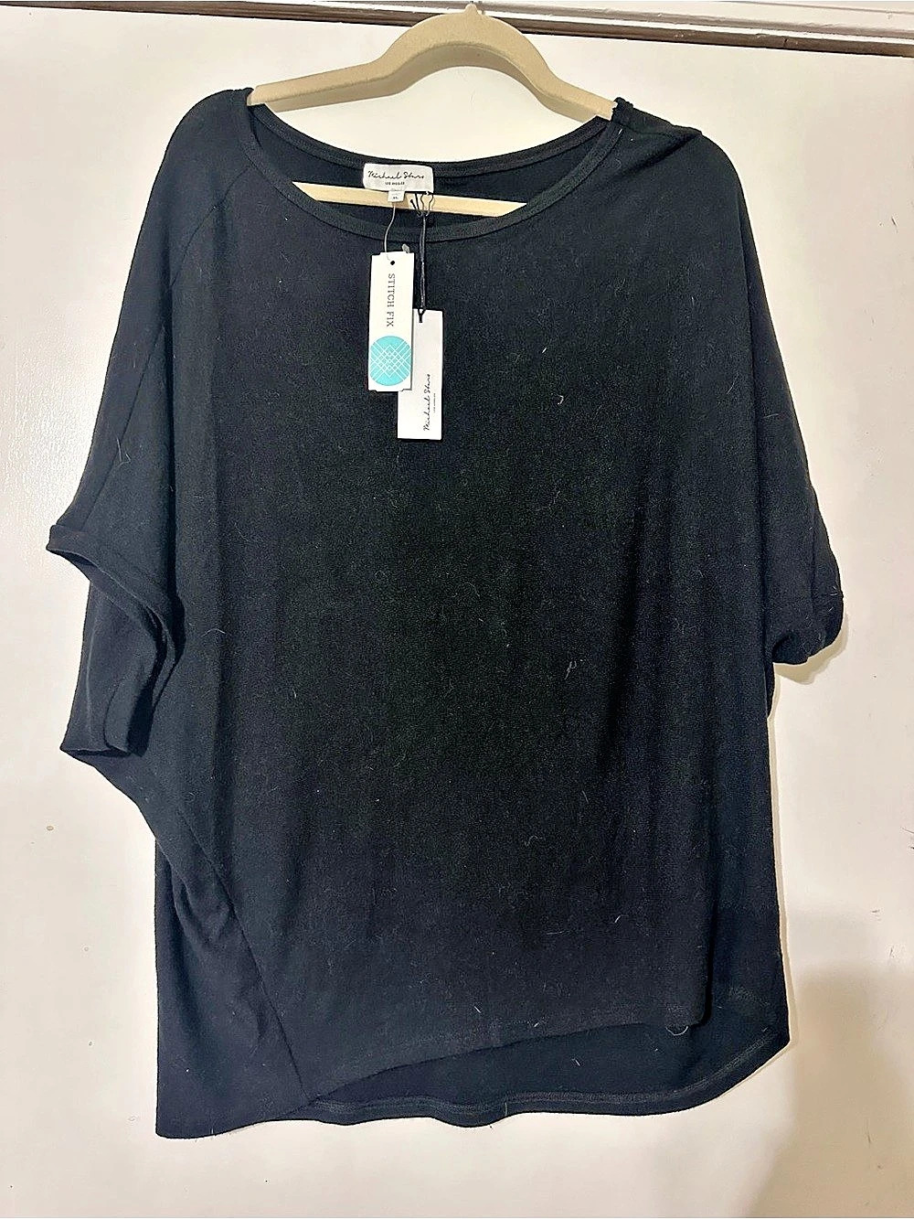 Michael Stars Stitch Fix Exclusive Draped Dolman Top Black XL